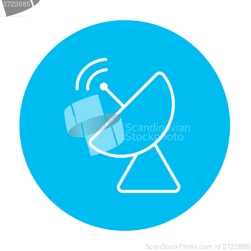 Image of Radar satellite dish line icon.