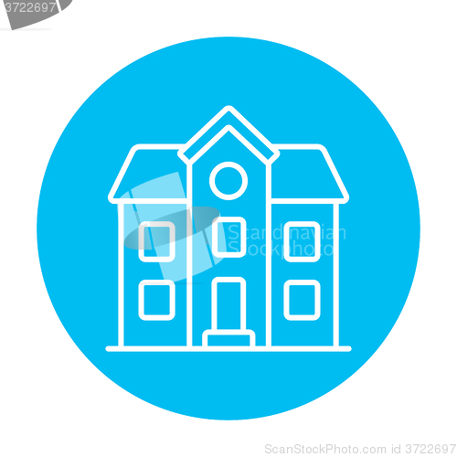 Image of Two storey detached house line icon.