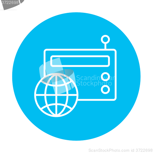 Image of Retro radio line icon.