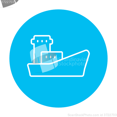 Image of Cargo container ship line icon.