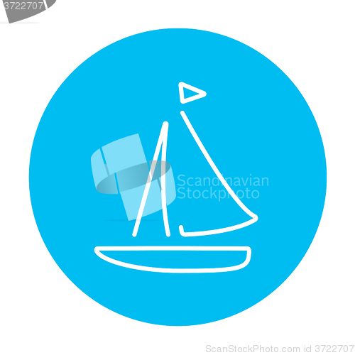 Image of Sailboat line icon.