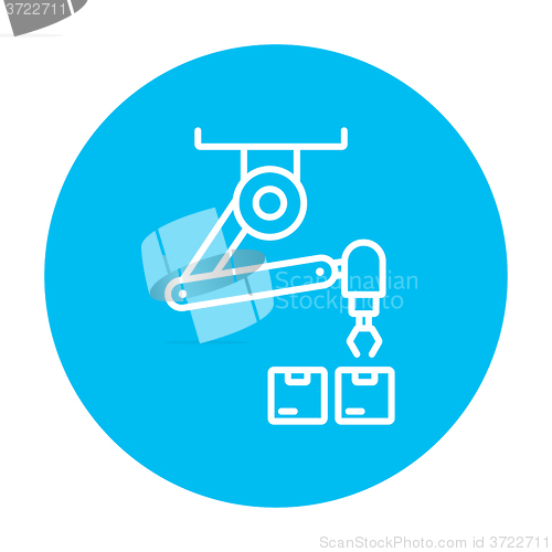 Image of Robotic packaging line icon.