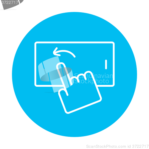 Image of Finger touching smartphone line icon.