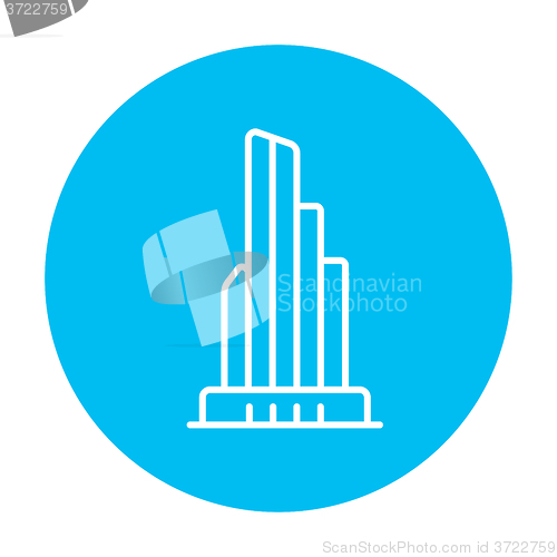 Image of Skyscraper office building line icon.