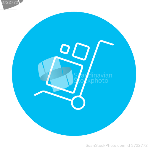 Image of Shopping handling trolley line icon.