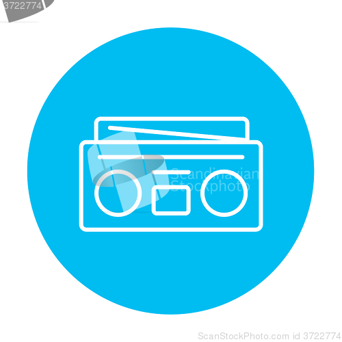 Image of Radio cassette player line icon.