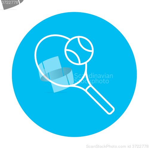 Image of Tennis racket and ball line icon.