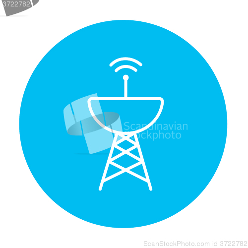 Image of Radar satellite dish line icon.