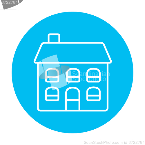 Image of Two storey detached house line icon.