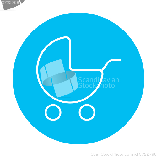 Image of Baby stroller line icon.