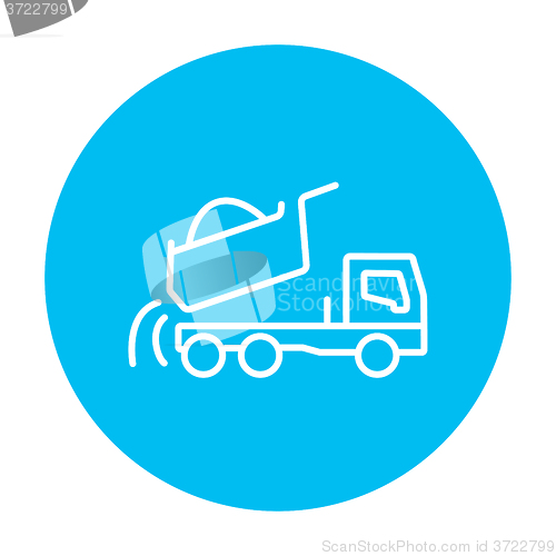 Image of Dump truck line icon.