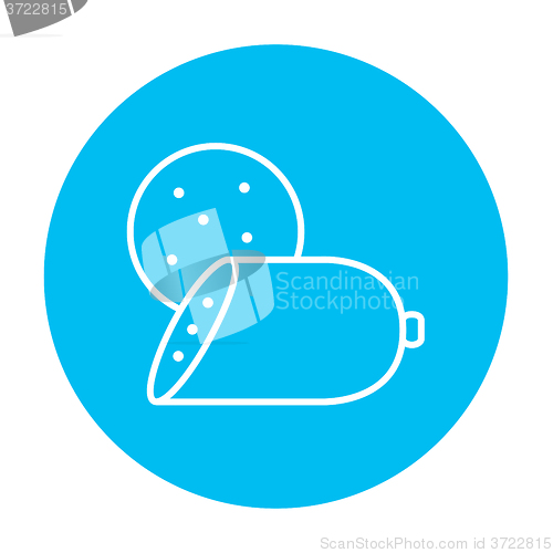 Image of Sliced wurst line icon.