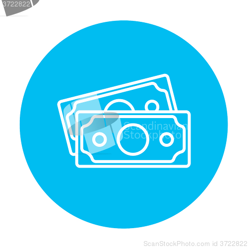 Image of Money banknotes line icon.