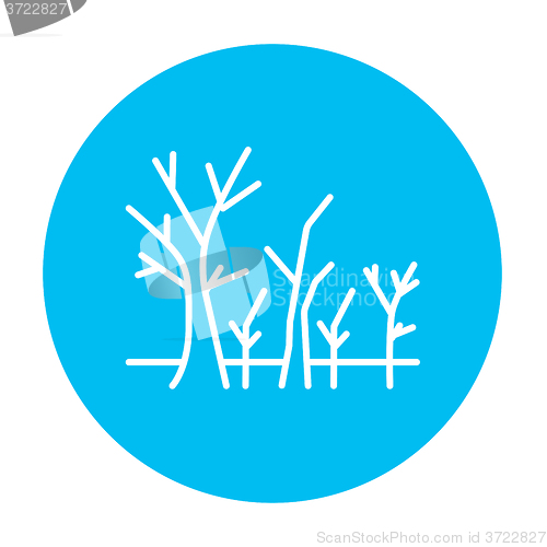 Image of Tree with bare branches line icon.