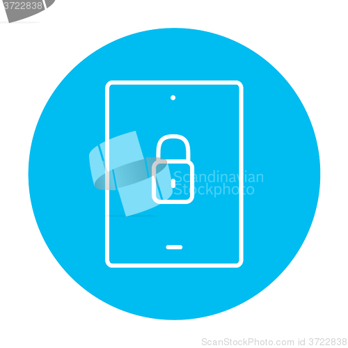 Image of Digital tablet security line icon.