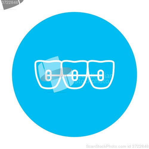 Image of Orthodontic braces line icon.