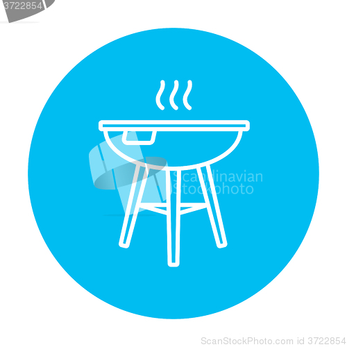 Image of Kettle barbecue grill line icon.