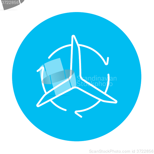 Image of Windmill with arrows line icon.