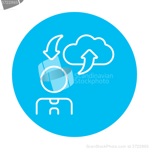 Image of Cloud computing line icon.