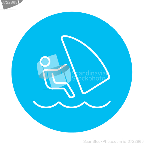 Image of Wind surfing line icon.