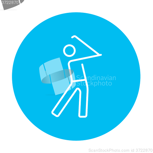 Image of Golfer line icon.