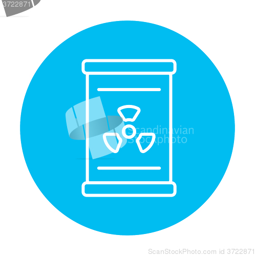 Image of Barrel with ionizing radiation sign line icon.