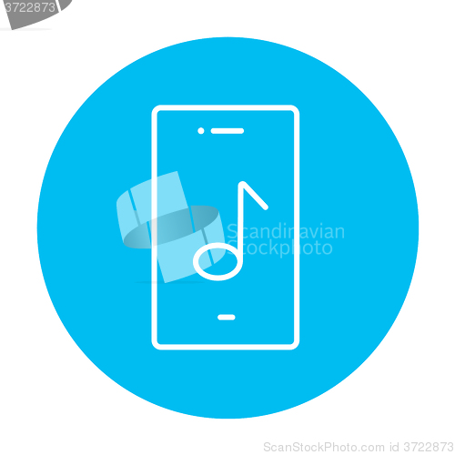Image of Phone with musical note line icon.