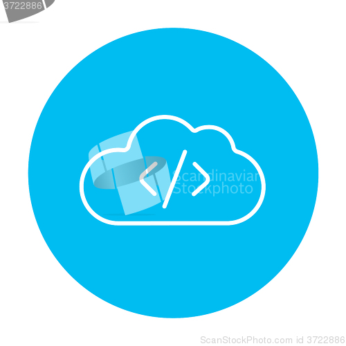 Image of Transferring files cloud apps line icon.