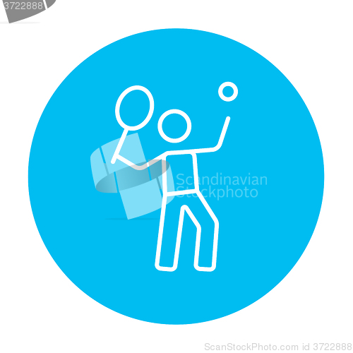 Image of Man playing big tennis line icon.