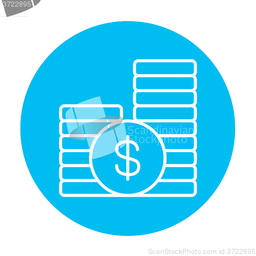 Image of Dollar coins line icon.
