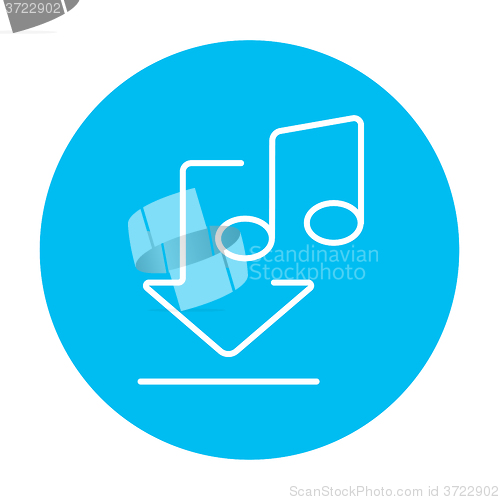 Image of Download music line icon.