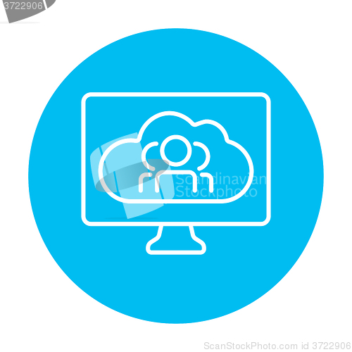 Image of Cloud computing line icon.