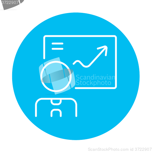 Image of Businessman with infographic line icon.
