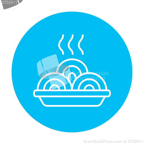 Image of Hot meal in plate line icon.