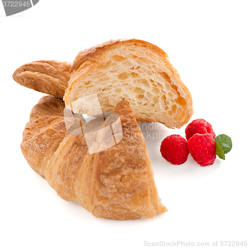 Image of Croissant and raspberries