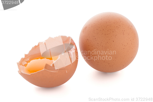 Image of Raw eggs isolated on white