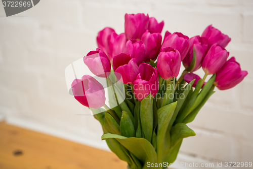 Image of beautiful pink tulips in a vase