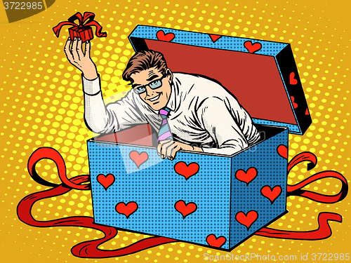 Image of Man Valentine day surprise box love gift