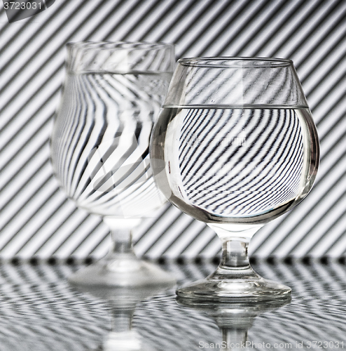 Image of Strips refraction in water