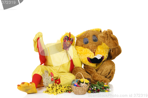 Image of Easter bunny and chicken