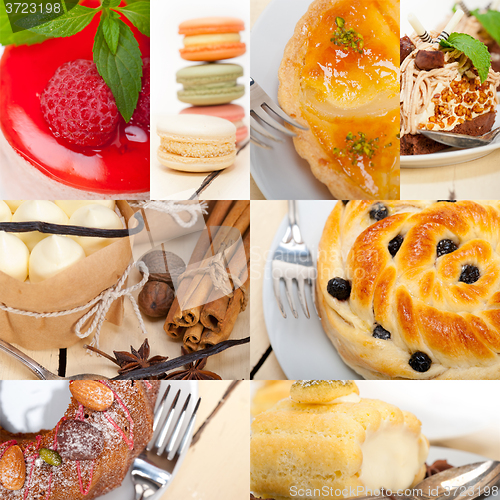 Image of fresh dessert cake collage 