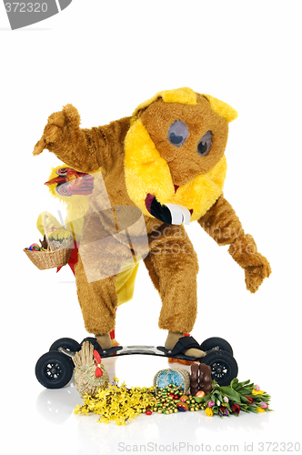 Image of Easter bunny on mountain board