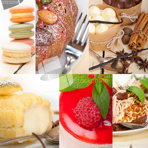 Image of fresh dessert cake collage 