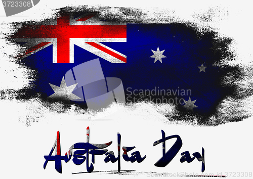 Image of Flag of Australia painted with brush