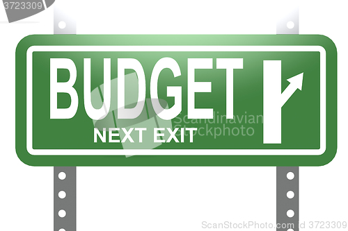 Image of Budget green sign board isolated