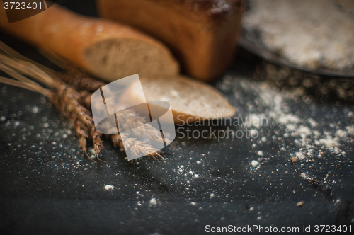 Image of Bread composition with wheats