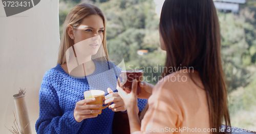 Image of Two women having a friendly chat