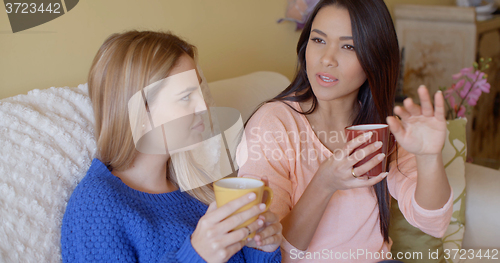 Image of Two happy vivacious young women