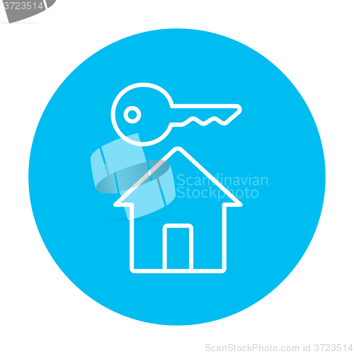 Image of Key for house line icon.