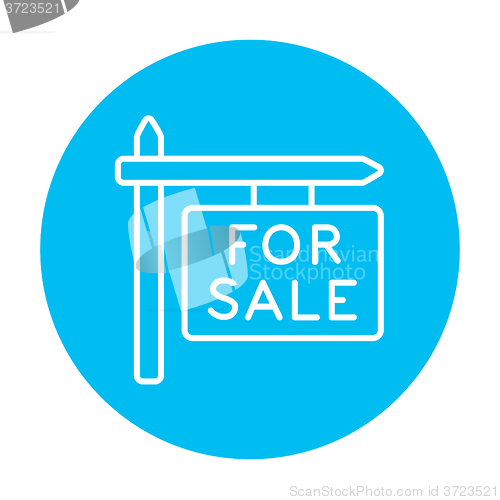 Image of For sale signboard line icon.